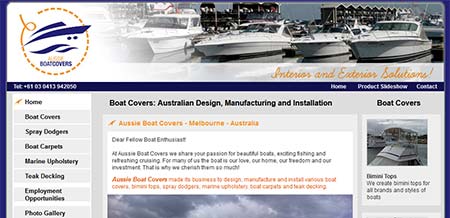 Website Portfolio - Aussie Boat Covers (Melbourne)